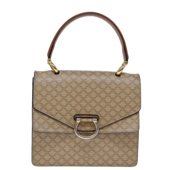 CELINE Macadam Canvas Hand Bag Beige - Picture 2 of 13